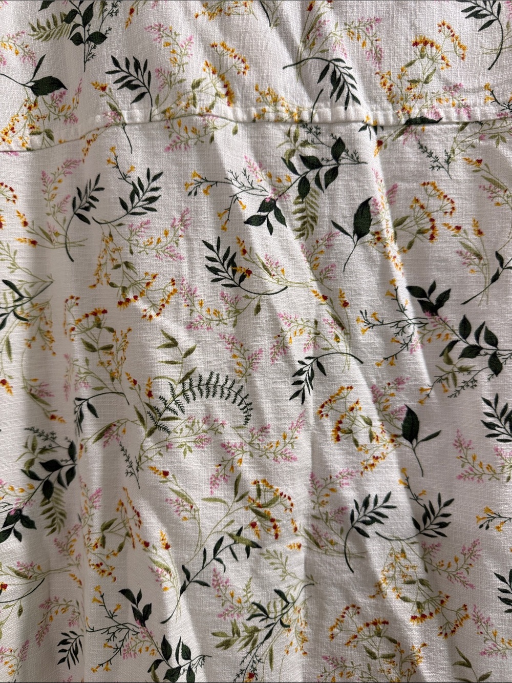 Falls Creek Sz 2X Ivory Button-Up Long Sleeve Shirt Ditsy Floral Cottagecore